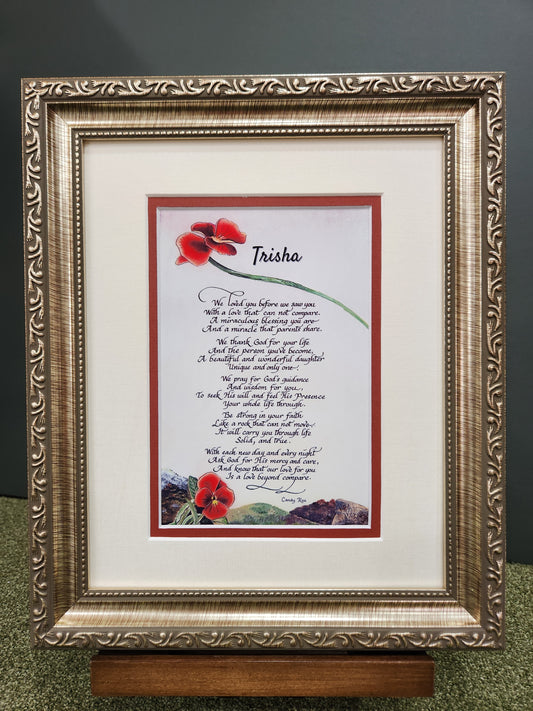 Poem for Daughter framed personalized poem