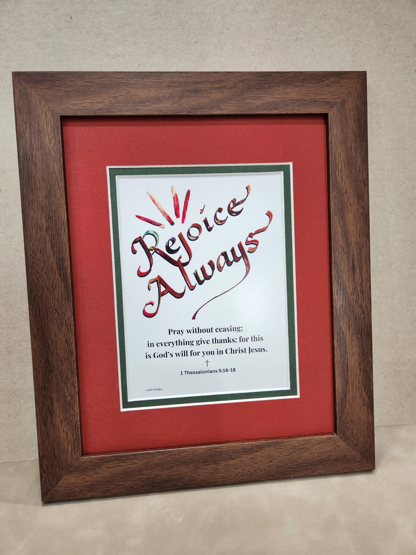 1 Thessalonians Rejoice Always custom framed Scripture verse