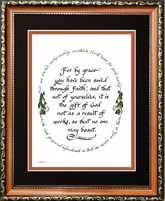 Ephesians 2 8:10 Scripture Verse custom framed and matted picture