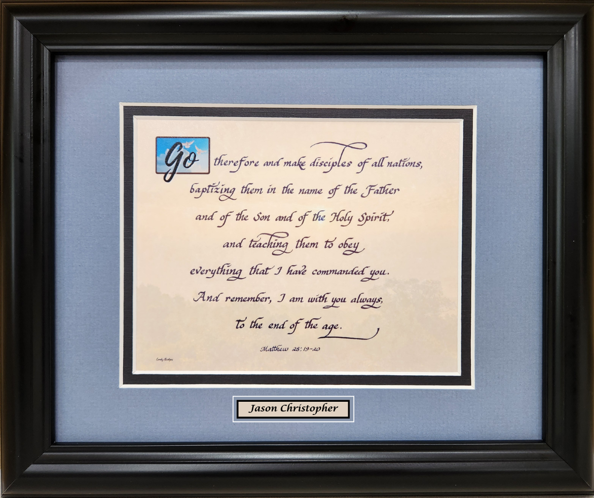 The Great Commission Matthew 28 Framed Scripture