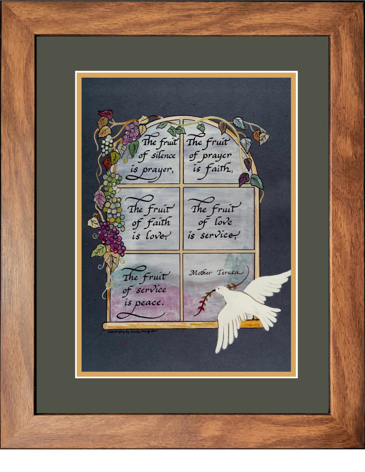 Mother Teresa Quote matted and framed picture