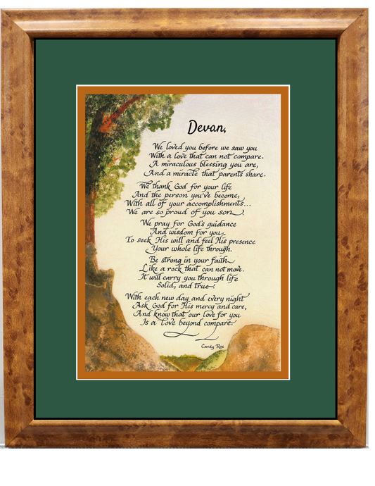 Poem for Son framed personalized picture