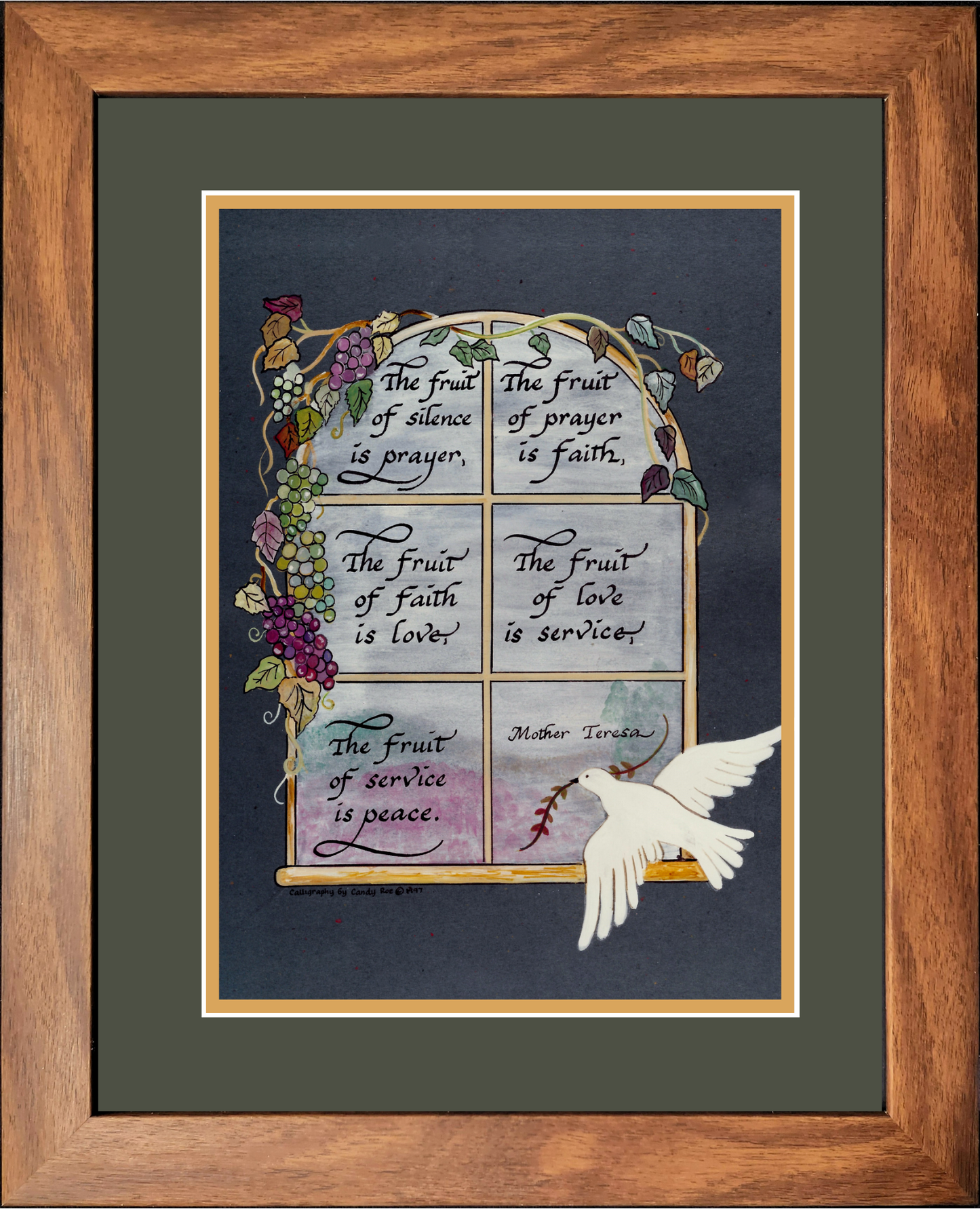 Mother Teresa Quote matted and framed picture