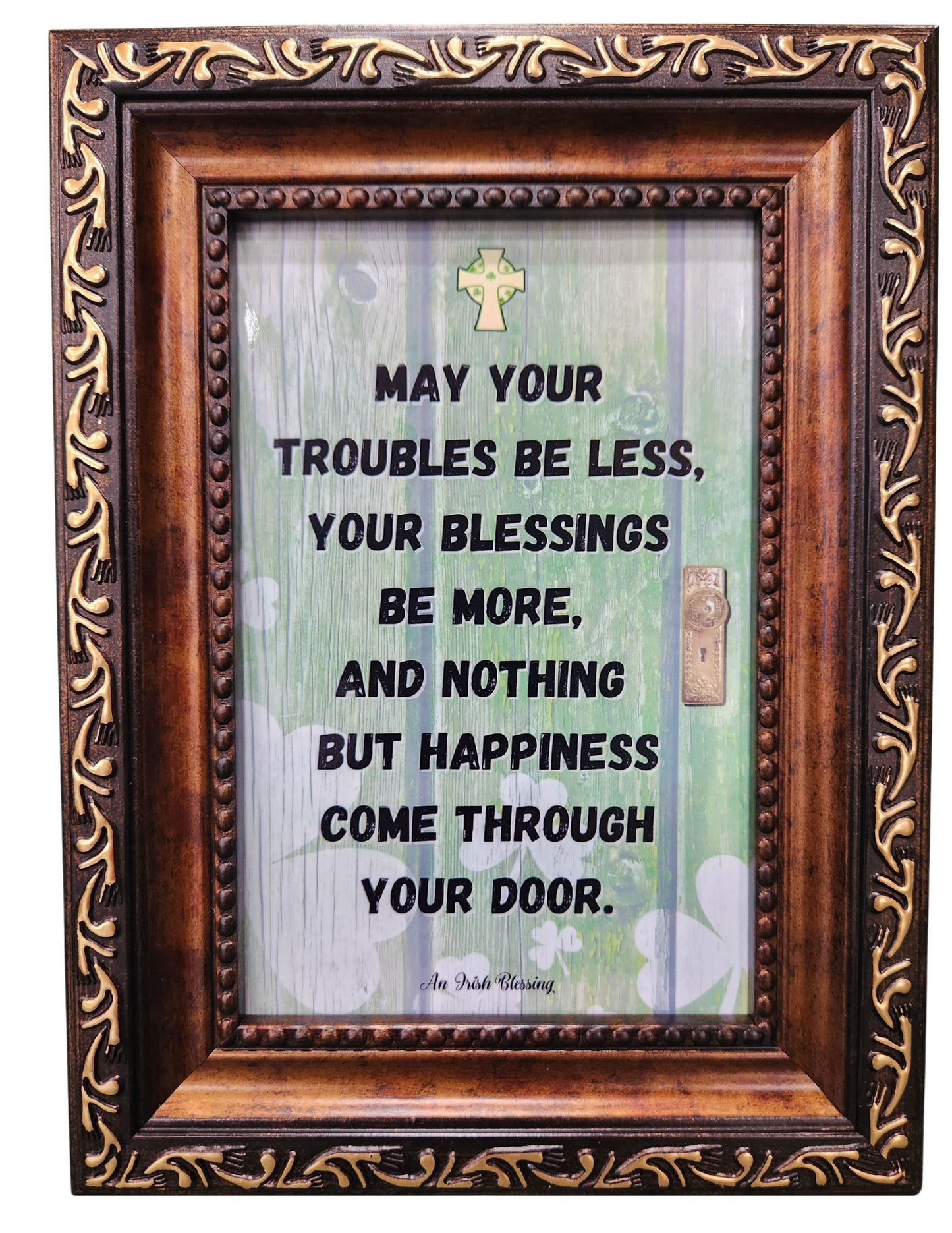 Irish Blessing small, framed verse with attached easel on the back