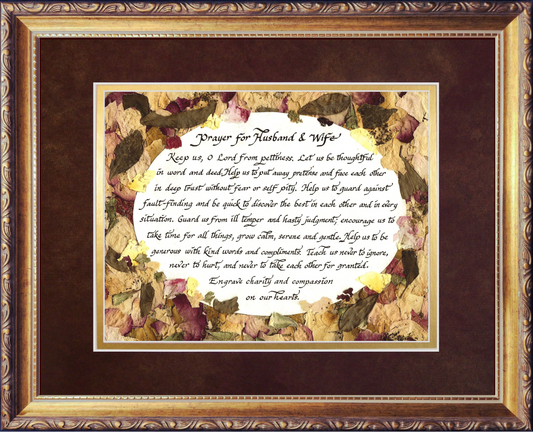 A prayer for husband and wife framed picture