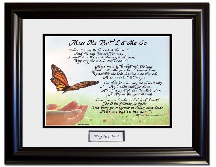 Sympathy and Memorial framed verses and keepsakes