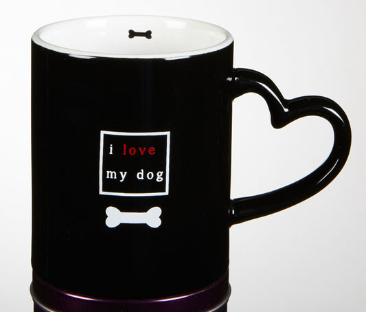 Dog Mug with heart handle