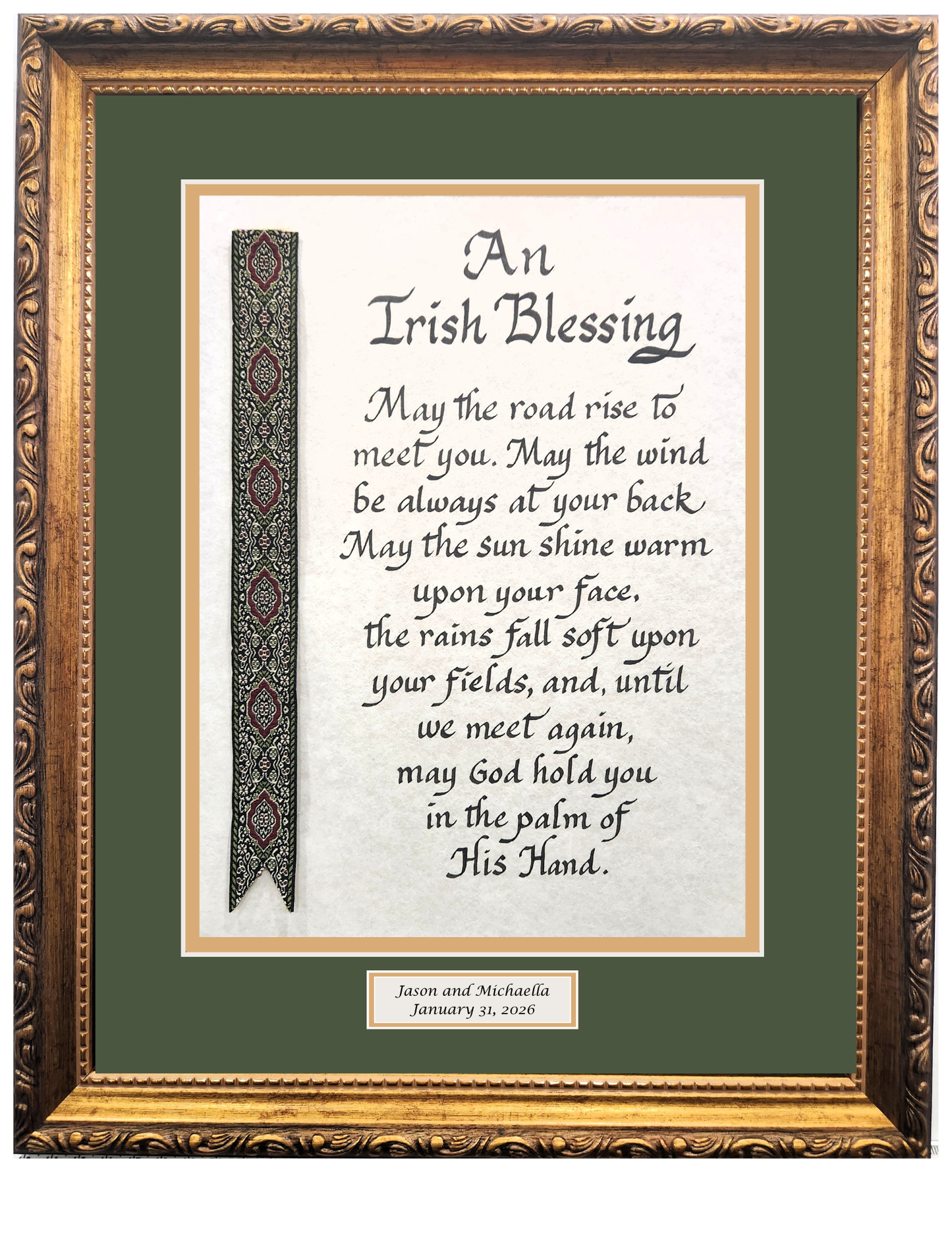 Irish Blessing with decorative ribbon personalized picture