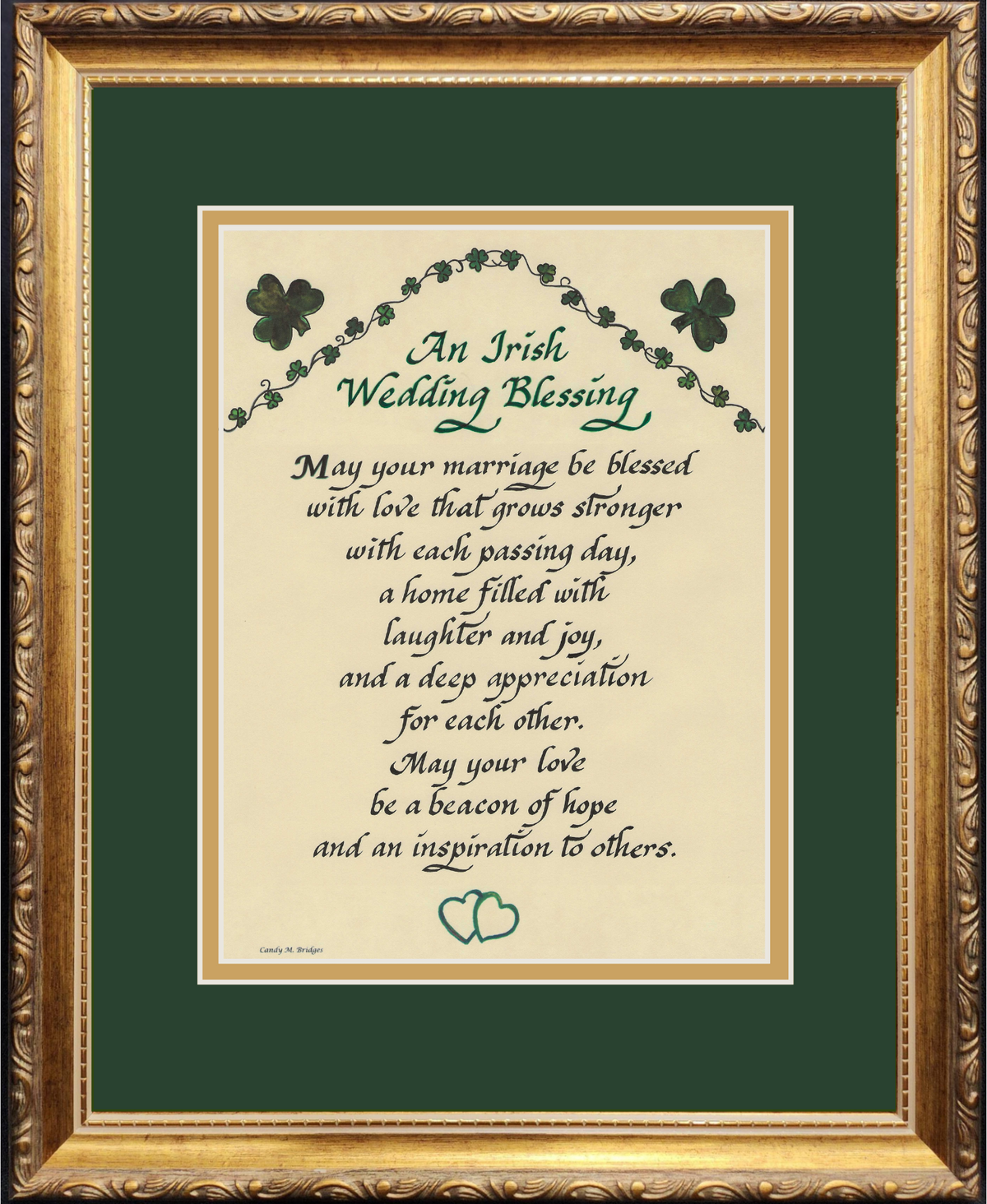 Framed Irish Wedding Marriage Blessing Personalized Framed Keepsake.