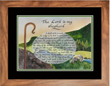 The Lord is my Shepherd framed calligraphy and art print