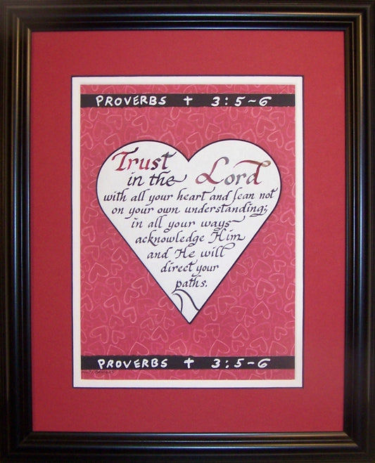 Trust in the Lord custom framed calligraphy picture