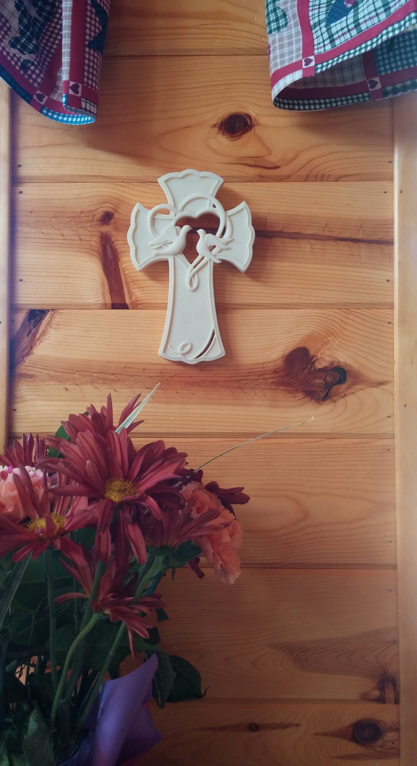 Wedding Dove Ivory colored wall cross for the Bride and Groom