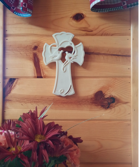 Wedding Dove Ivory colored wall cross for the Bride and Groom