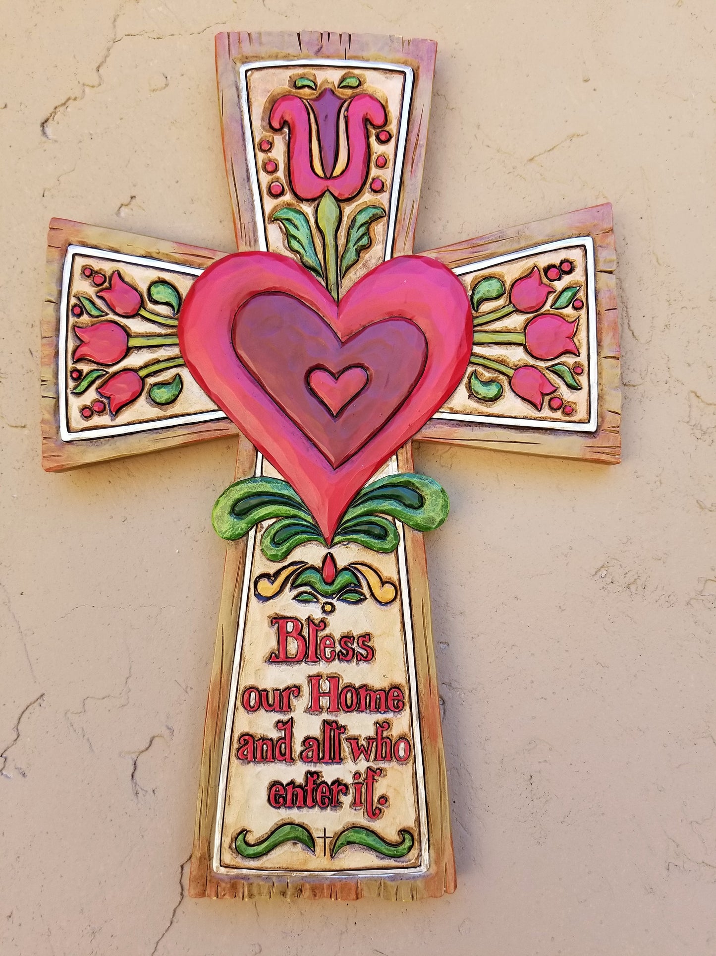 Jim Shore Bless this house Heart Cross