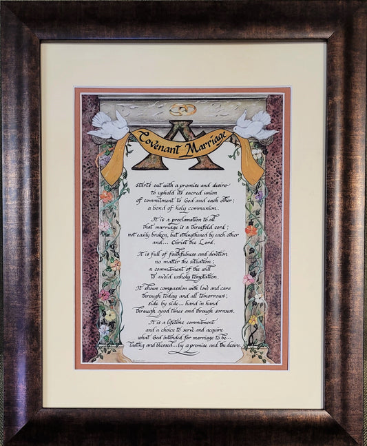A Covenant Marriage Poem framed and matted picture