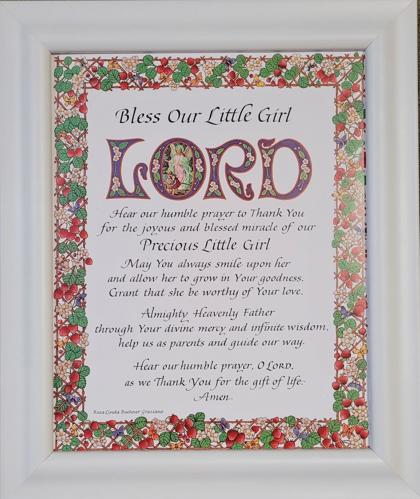 Bless our little girl framed prayer