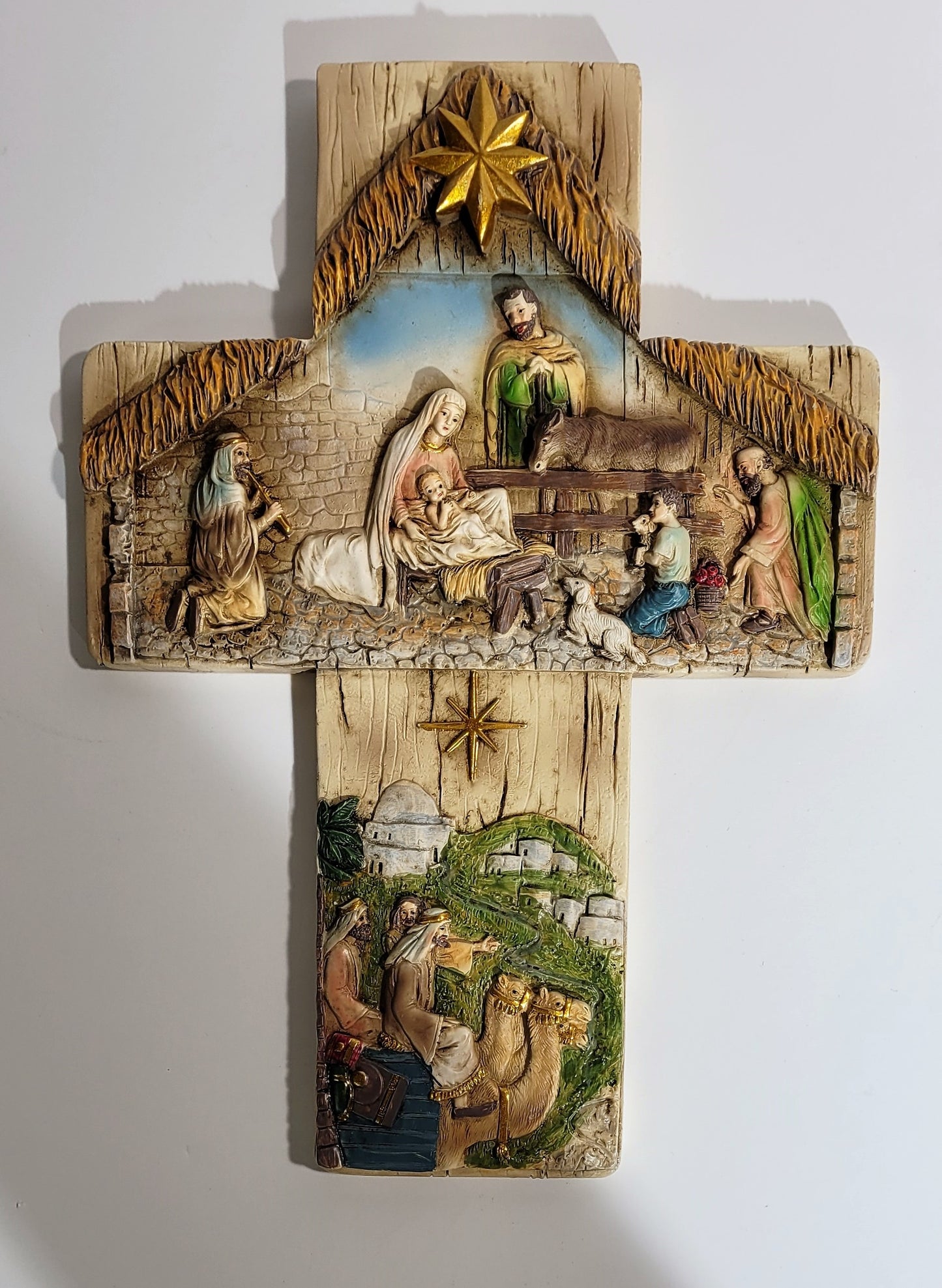 Nativity Bethlehem wall cross