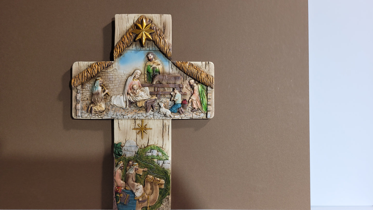 Nativity Bethlehem wall cross