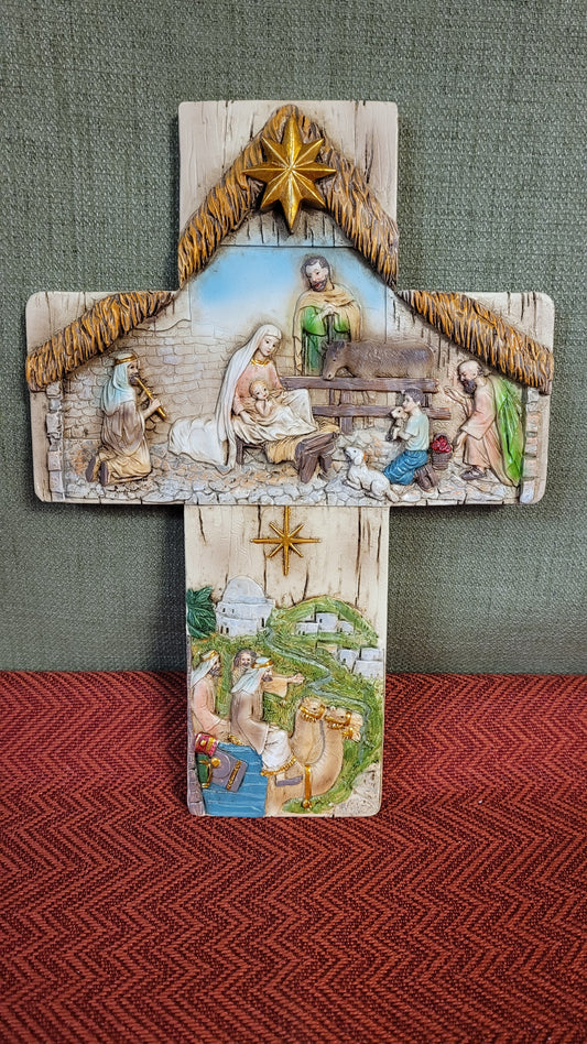 Nativity Bethlehem wall cross