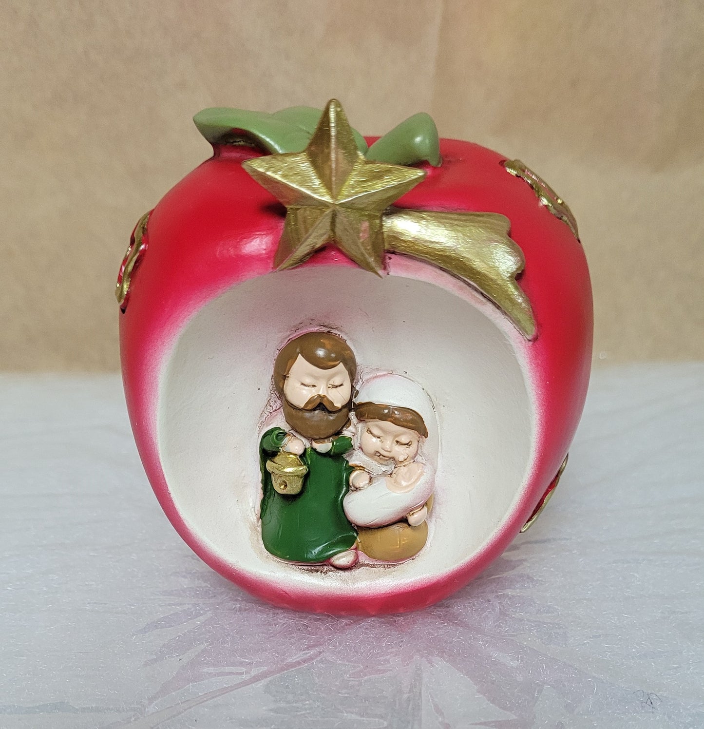 Apple Nativity Ornament