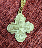 Four way medal 24Kt Gold Plate over Sterling Silver with 24" chain necklace