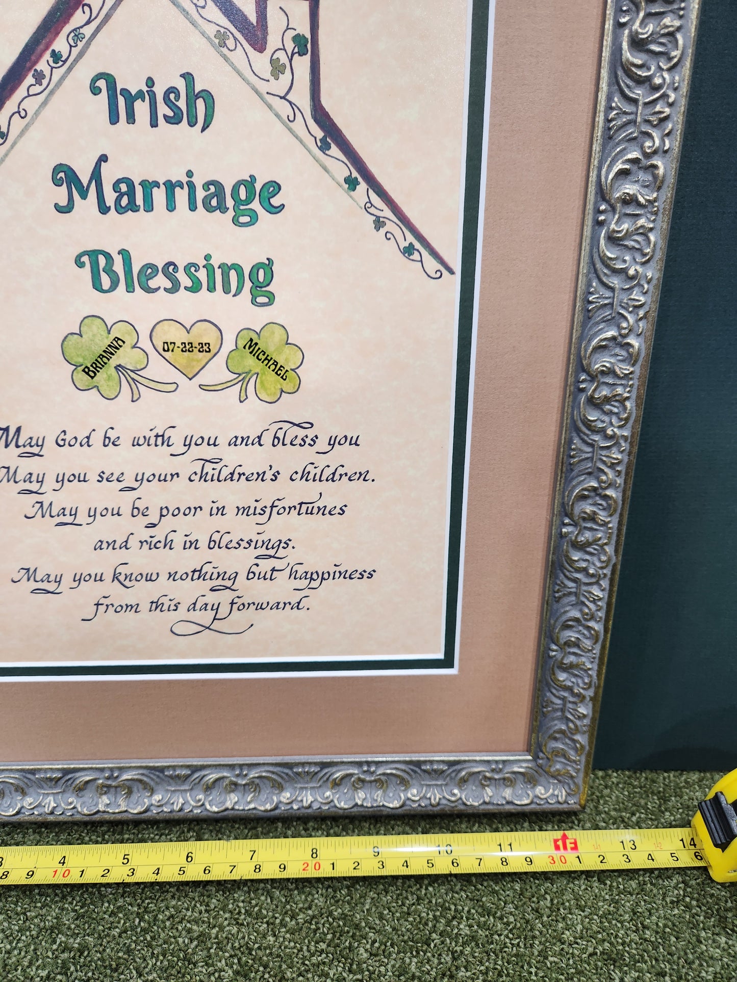 An Irish Marriage Blessing custom framed wedding gift