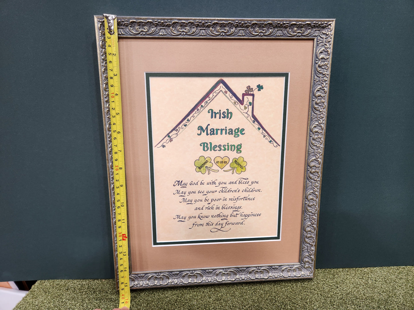 An Irish Marriage Blessing custom framed wedding gift