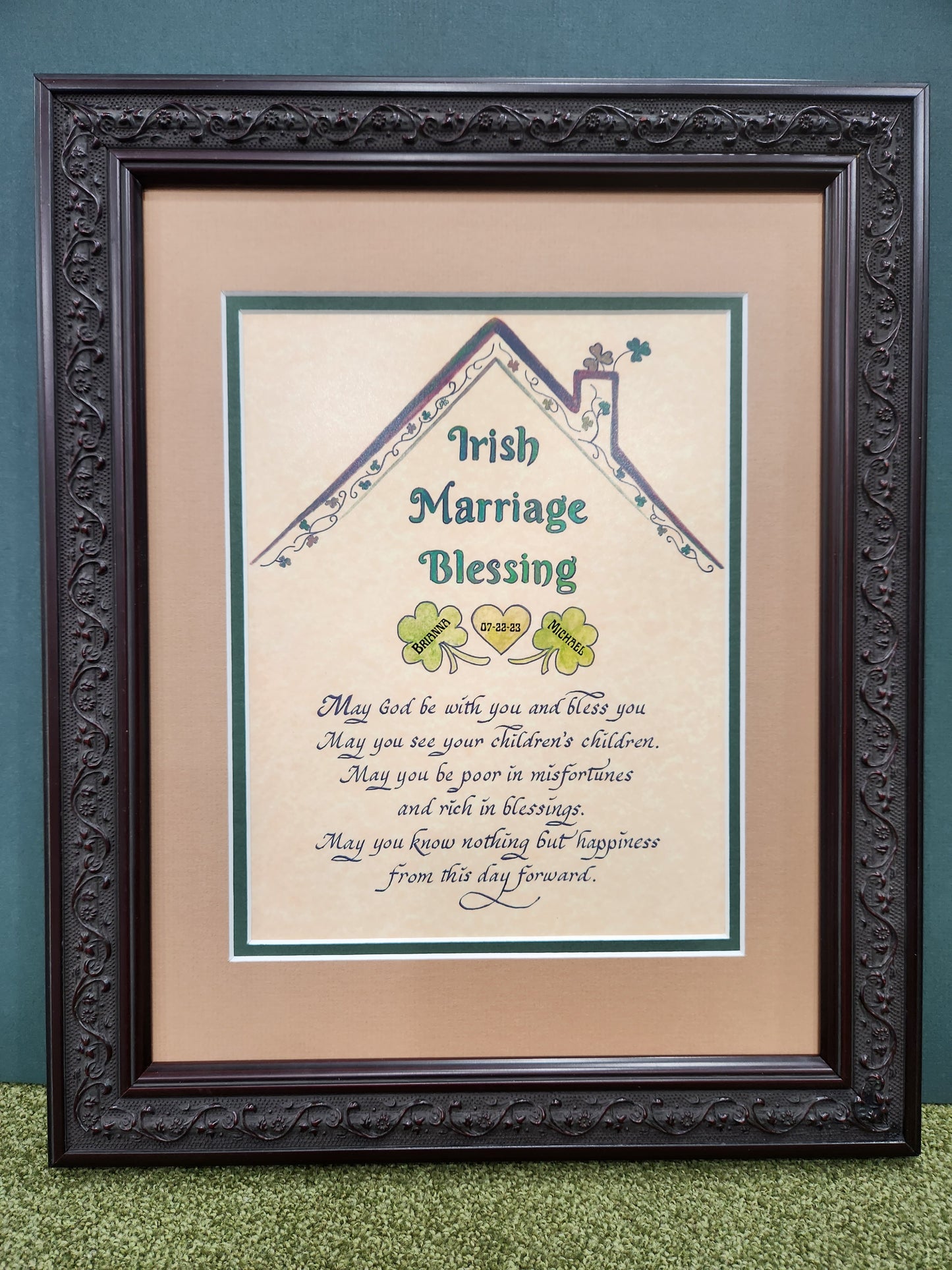 An Irish Marriage Blessing custom framed wedding gift