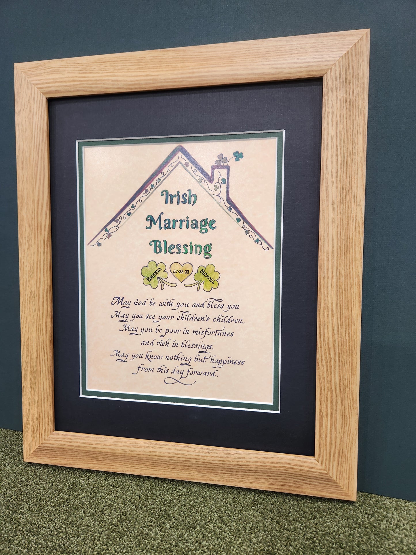 An Irish Marriage Blessing custom framed wedding gift