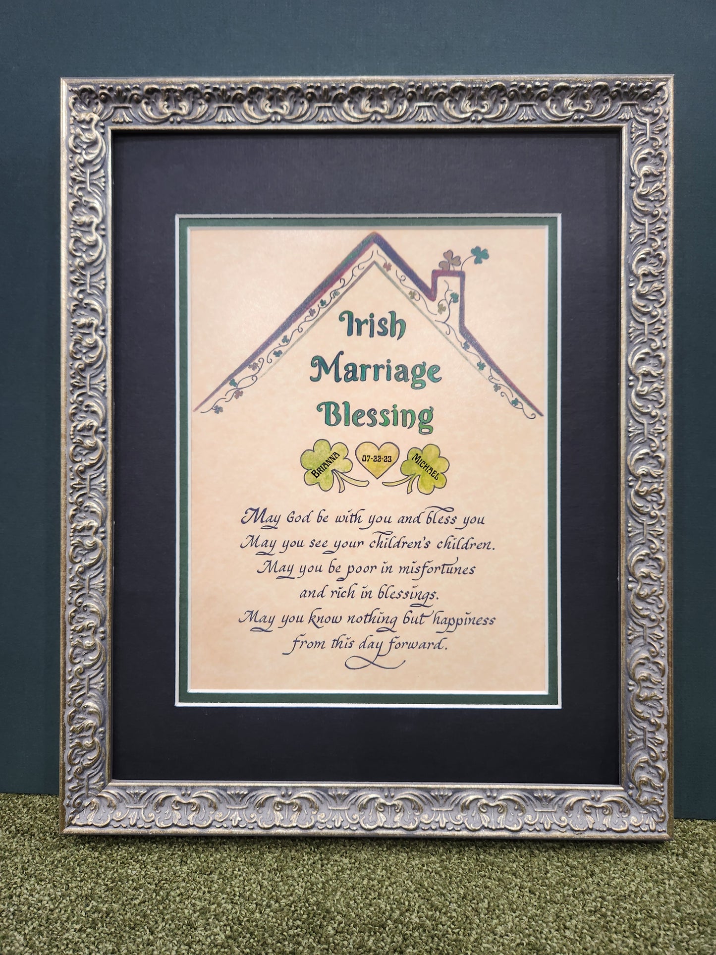 An Irish Marriage Blessing custom framed wedding gift