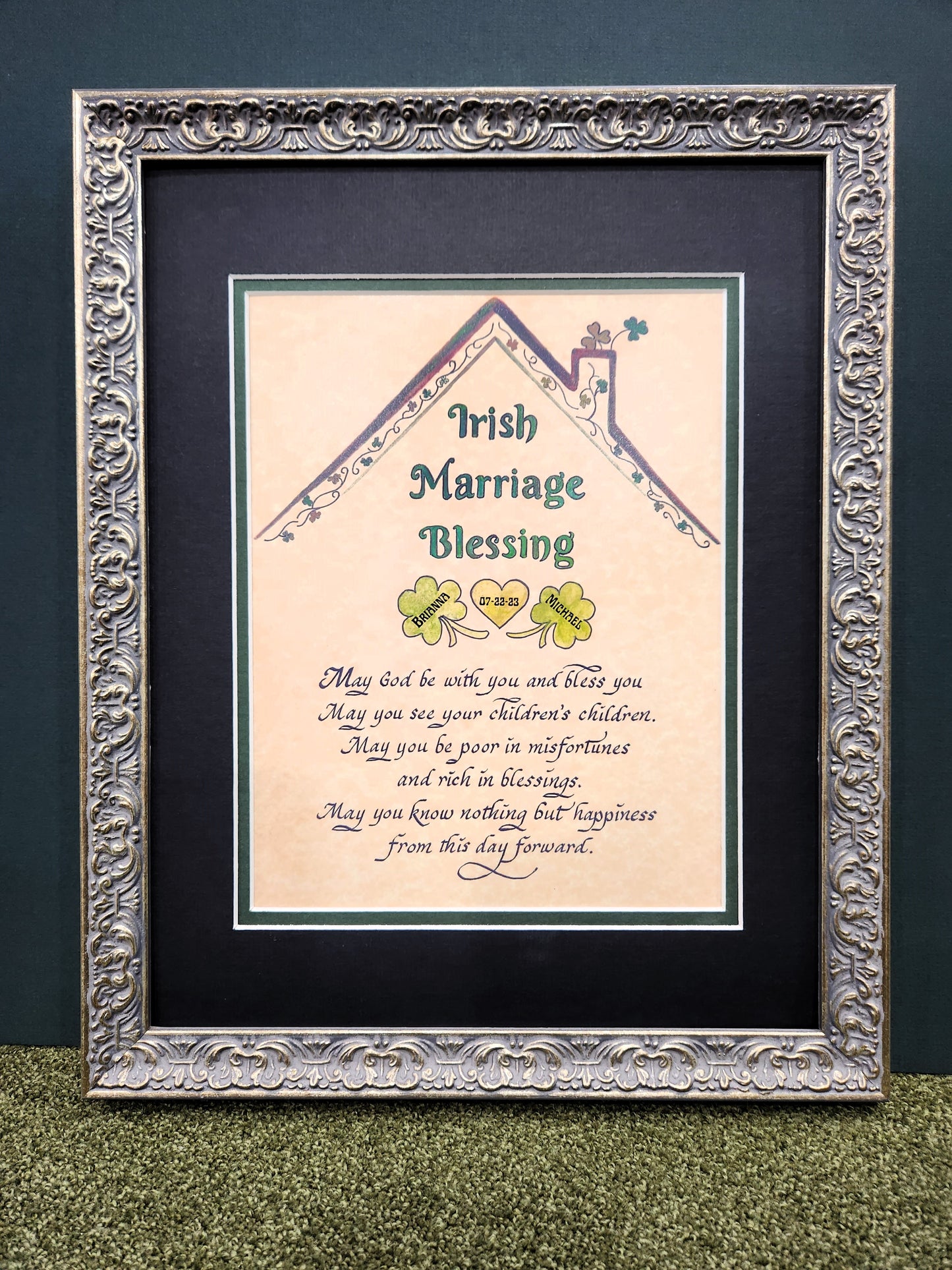 An Irish Marriage Blessing custom framed wedding gift