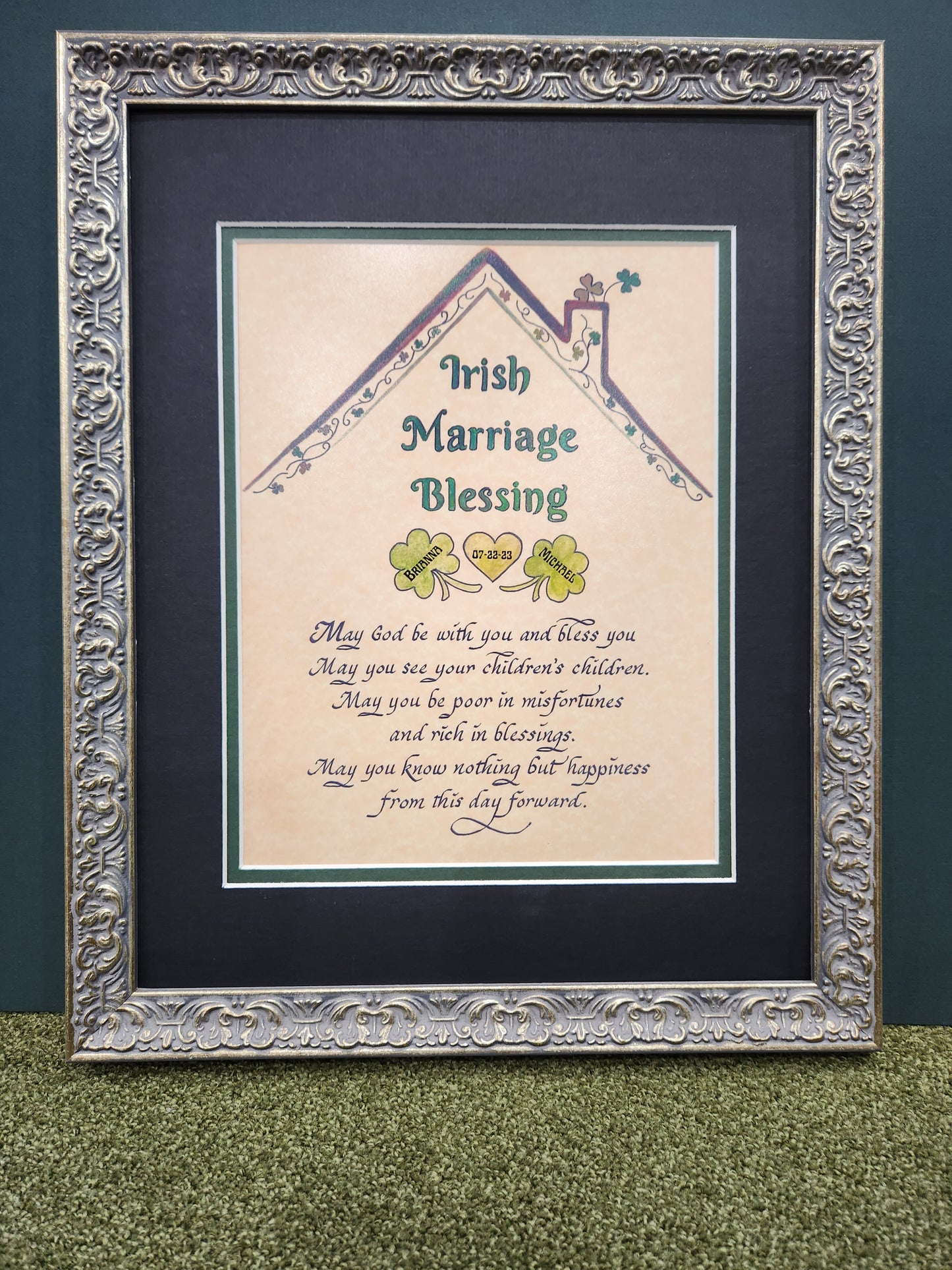 An Irish Marriage Blessing custom framed wedding gift