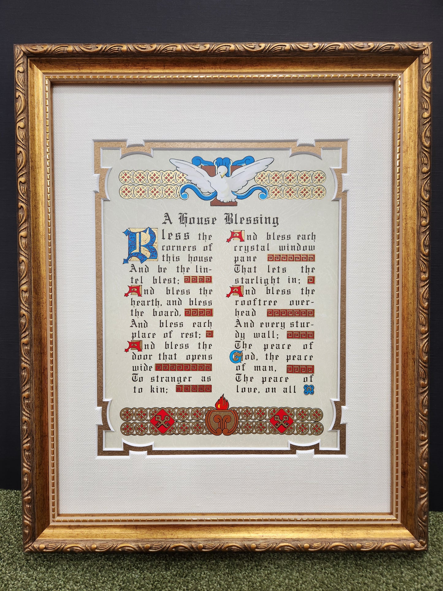 An Irish House Blessing custom framed picture.