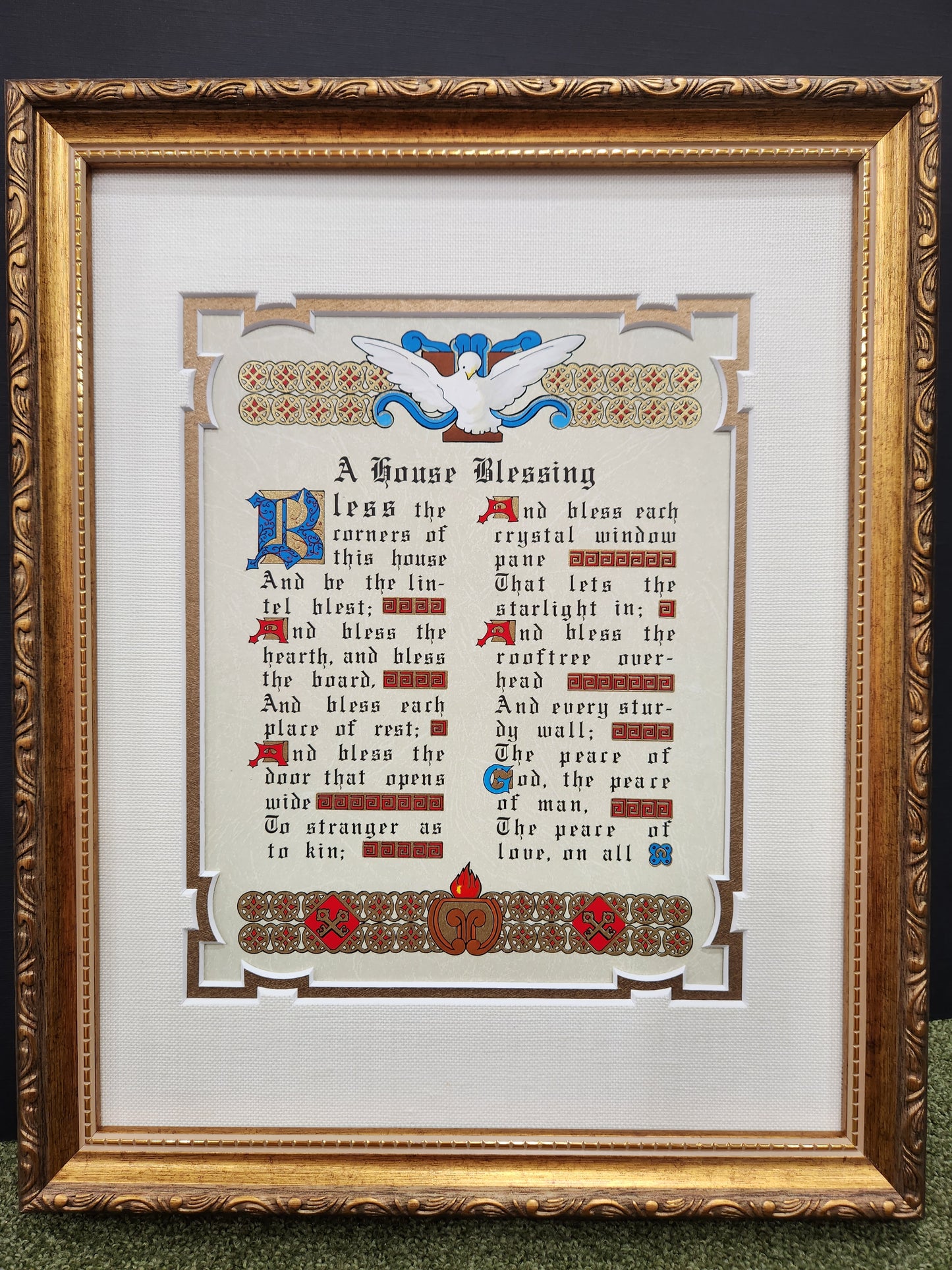 An Irish House Blessing custom framed picture.