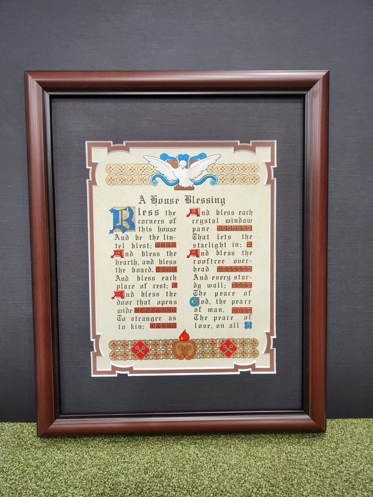 An Irish House Blessing custom framed picture.