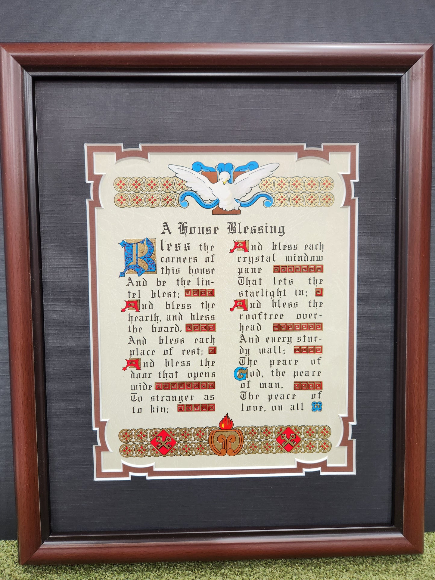 An Irish House Blessing custom framed picture.