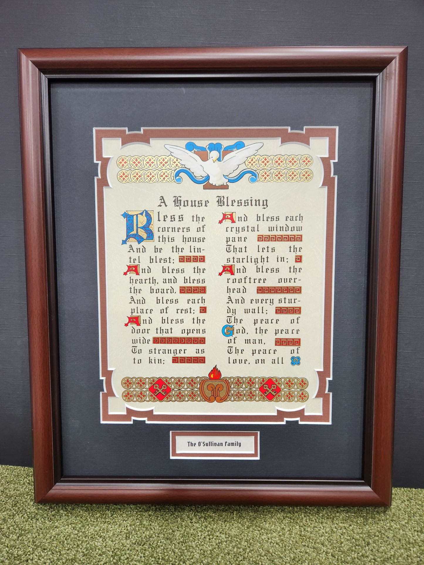 An Irish House Blessing custom framed picture.