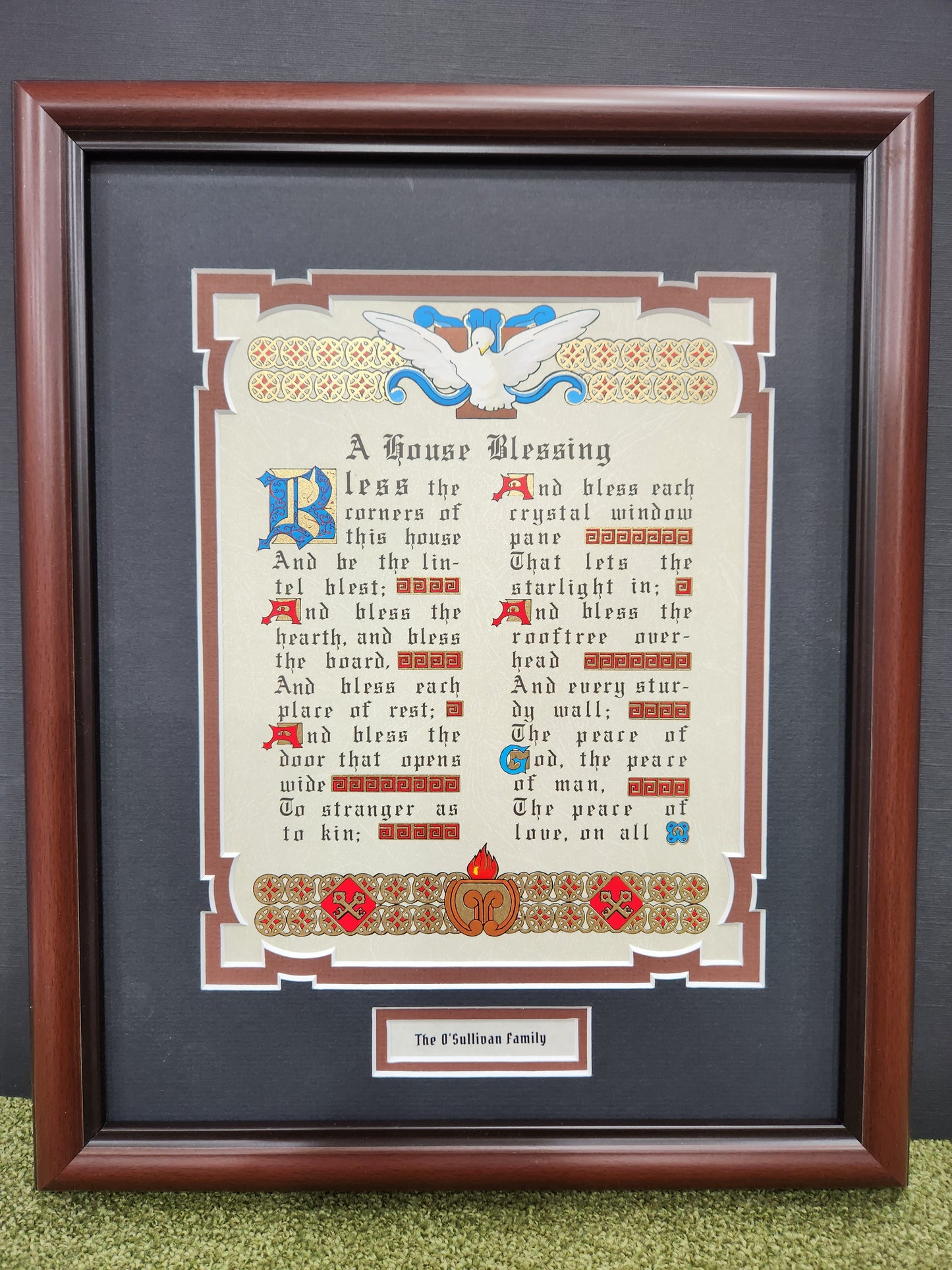 An Irish House Blessing custom framed picture.