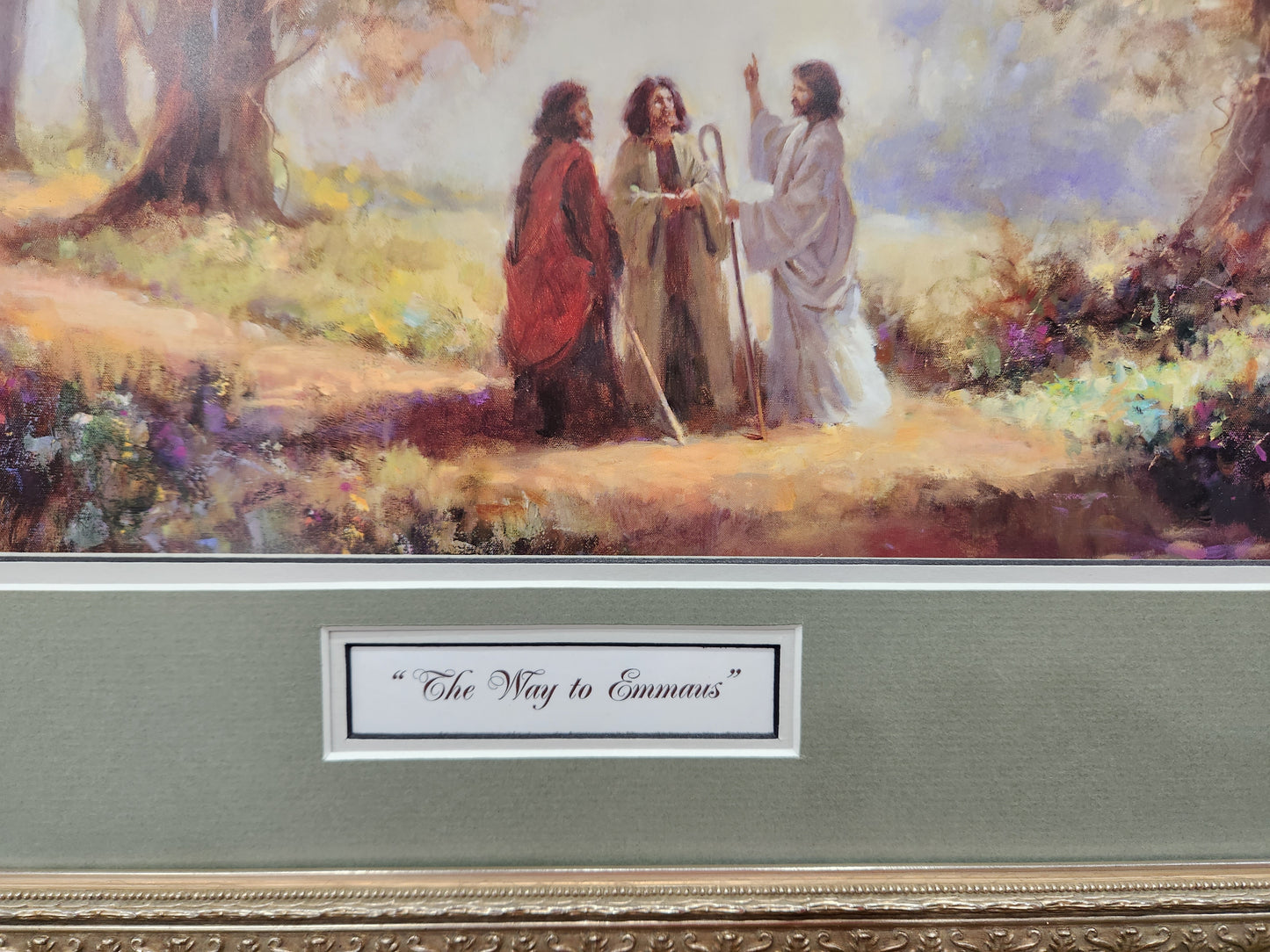 The way to Emmaus custom framed and matted print