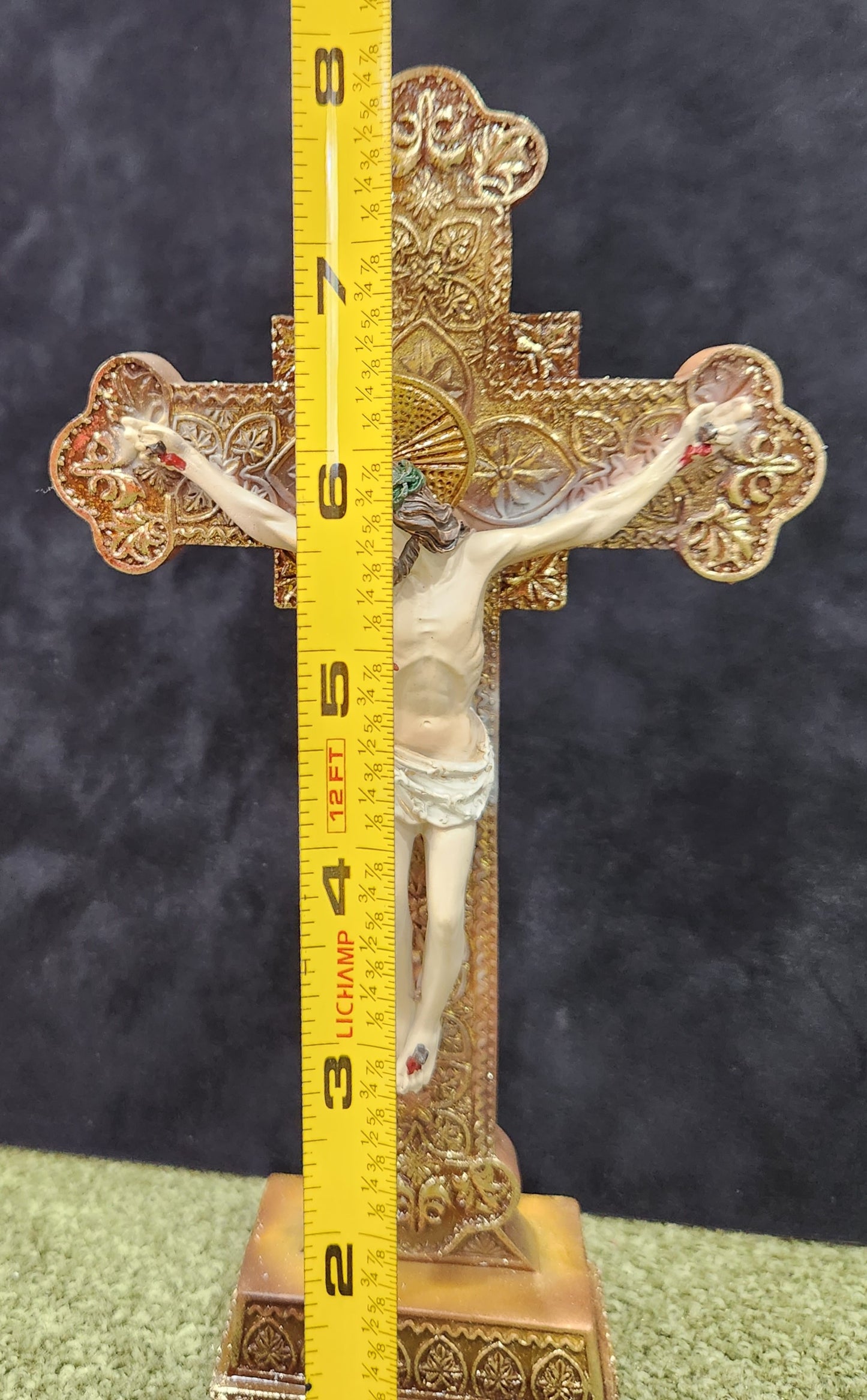 Small Ornate Standing Crucifix Cross for home Chapel