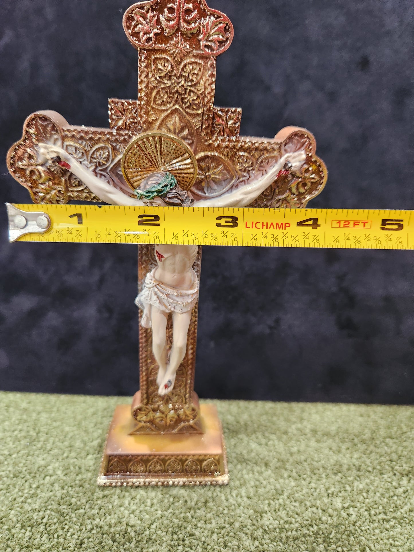 Small Ornate Standing Crucifix Cross for home Chapel