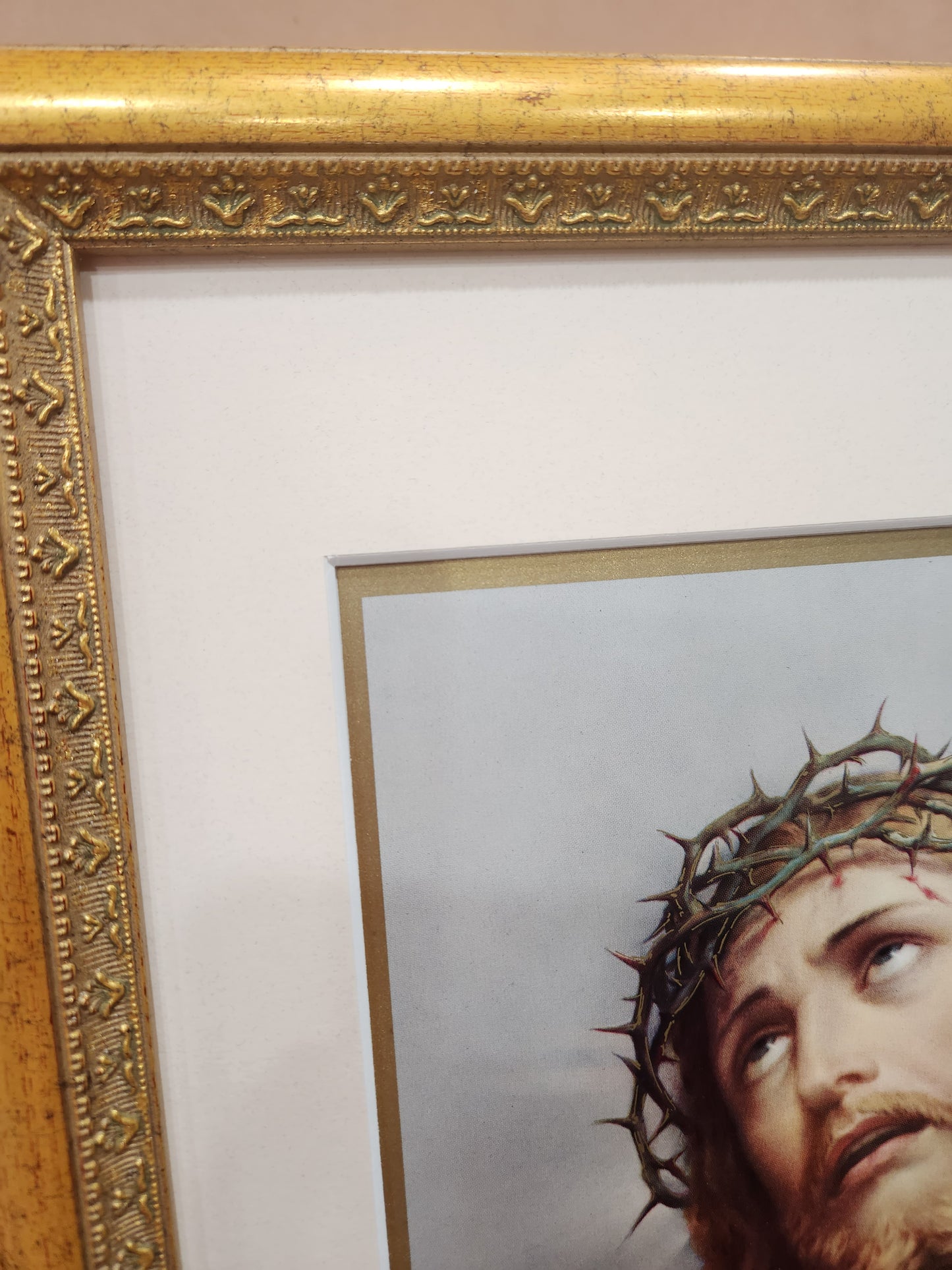 Jesus with crown of thorns framed picture