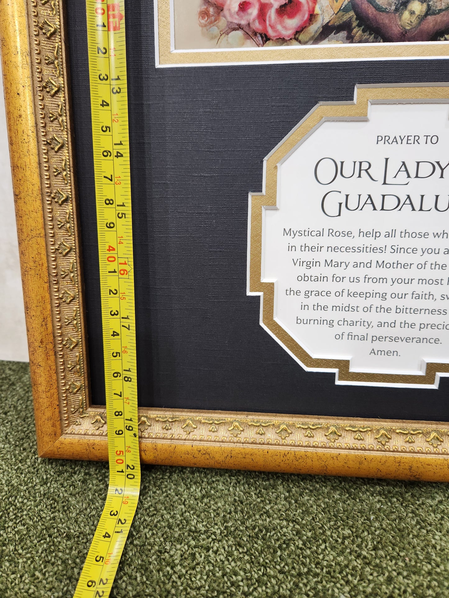 Our Lady of Guadalupe framed print with prayer