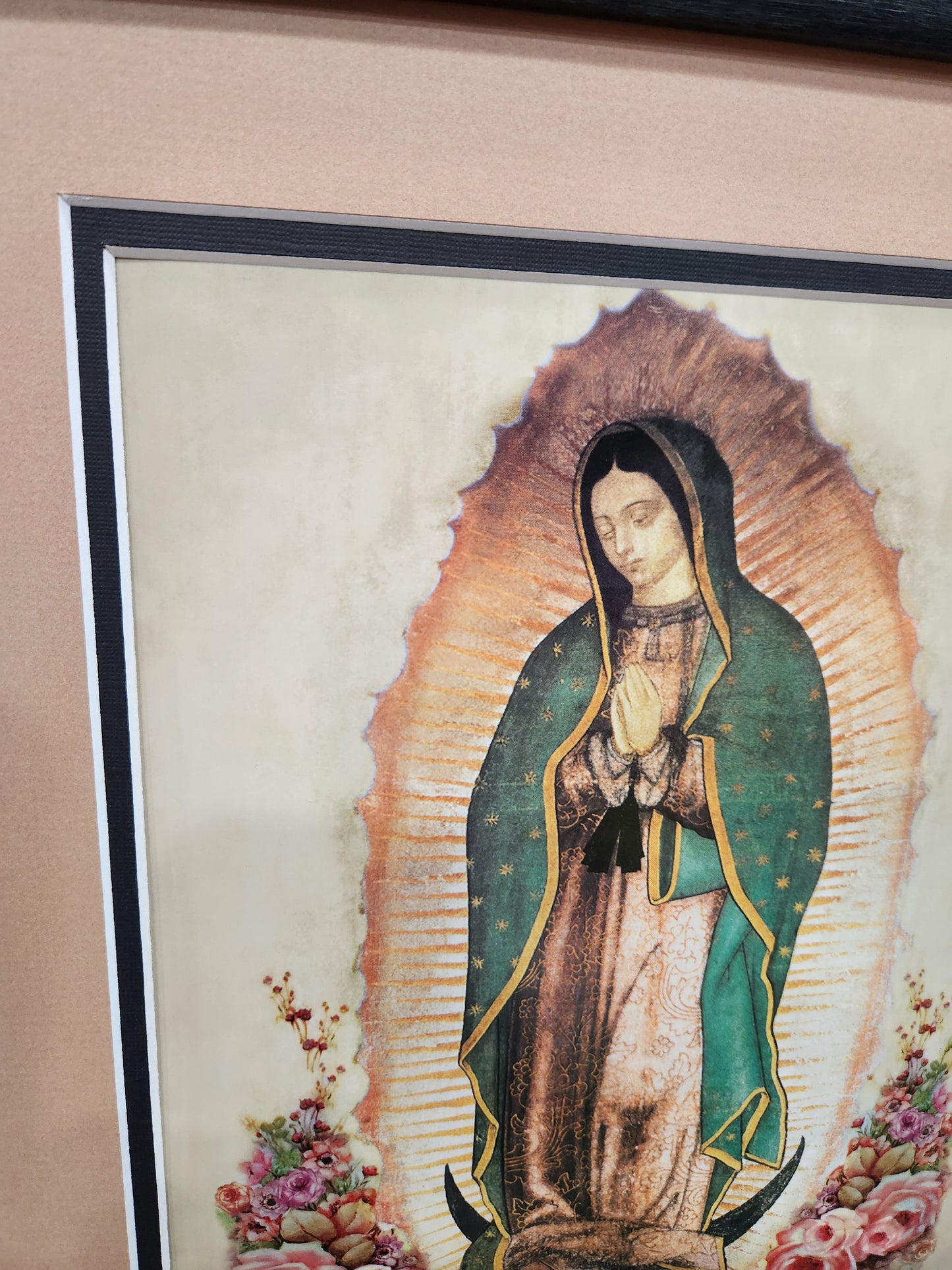 Our Lady of Guadalupe framed print with prayer