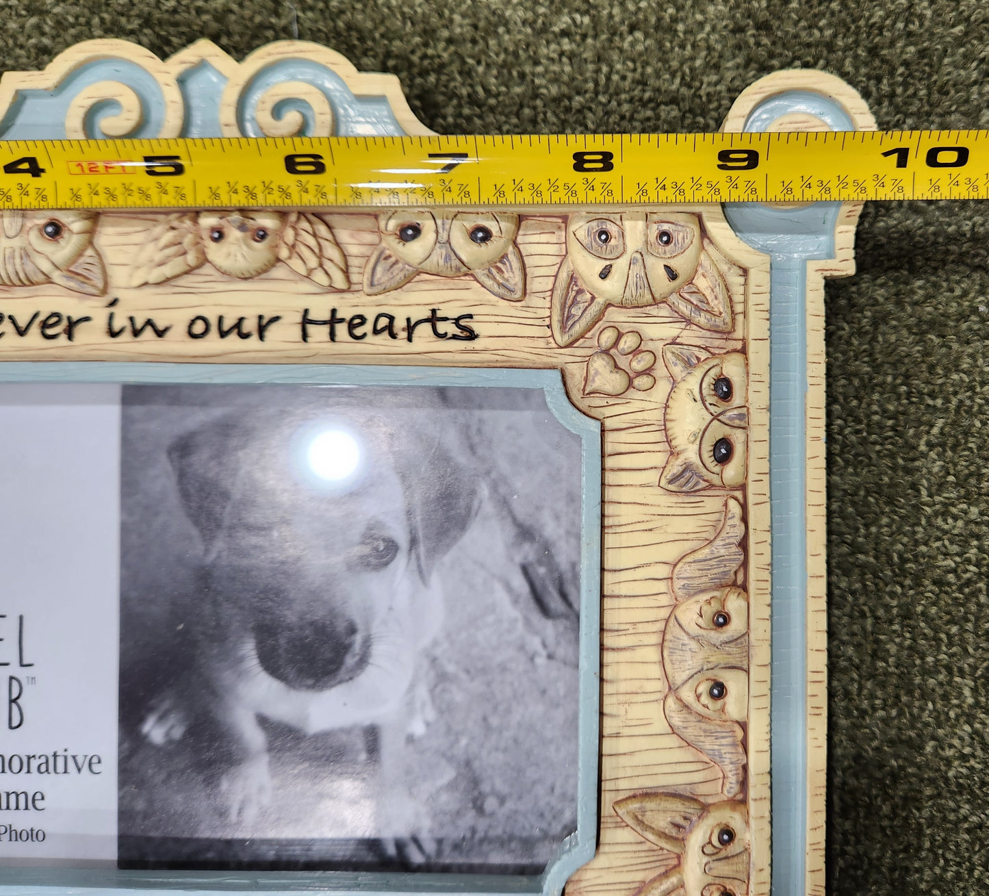 Pet memorial photo frame keepsake with easelback