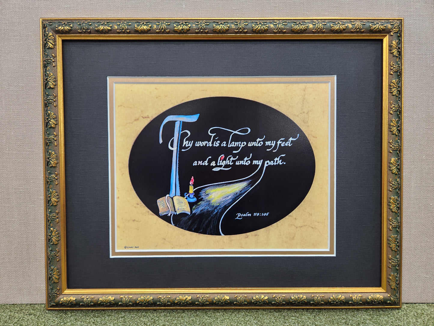 Thy Word is a lamp unto my feet custom framed Scripture