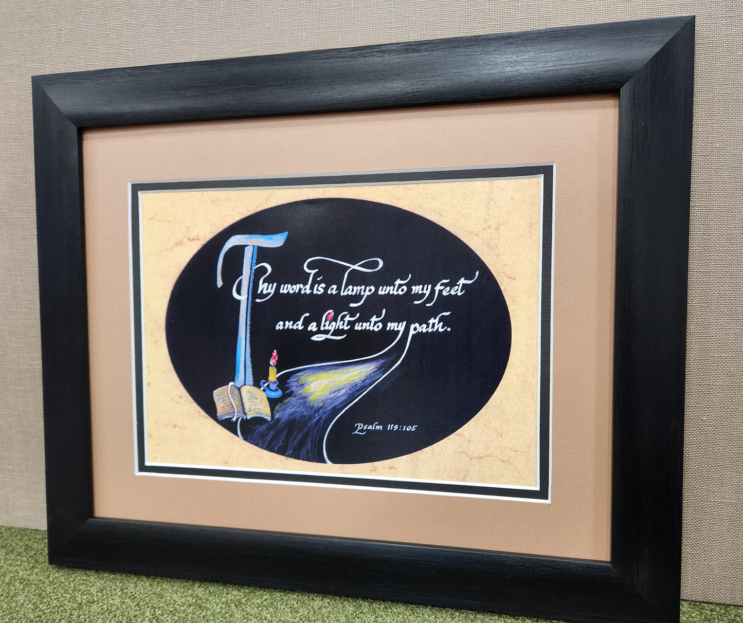 Thy Word is a lamp unto my feet custom framed Scripture