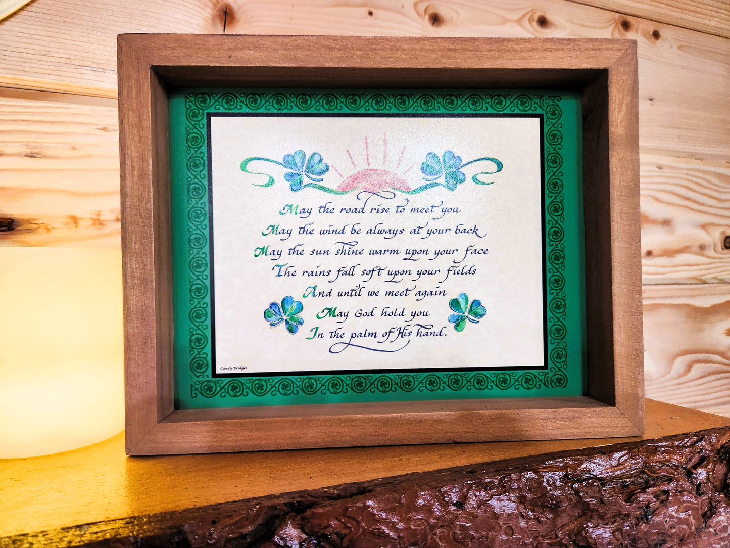 May the road rise up to meet you Irish Blessing box sign