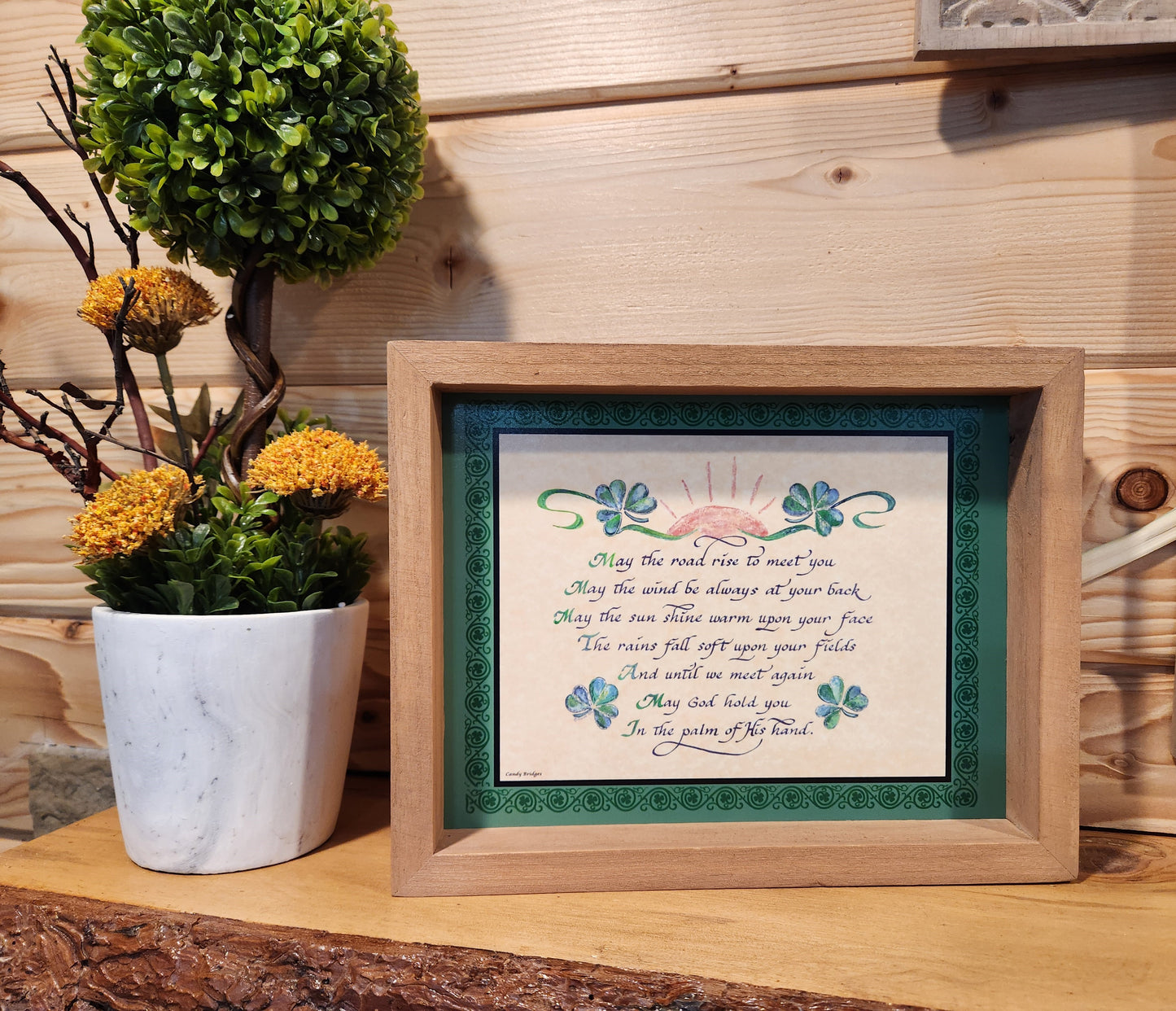 May the road rise up to meet you Irish Blessing box sign