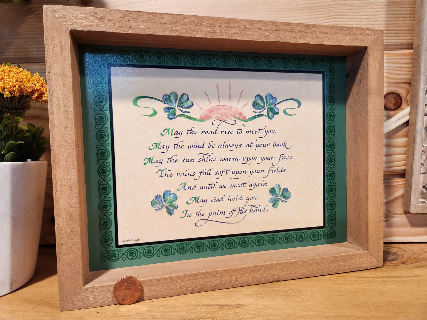 May the road rise up to meet you Irish Blessing box sign